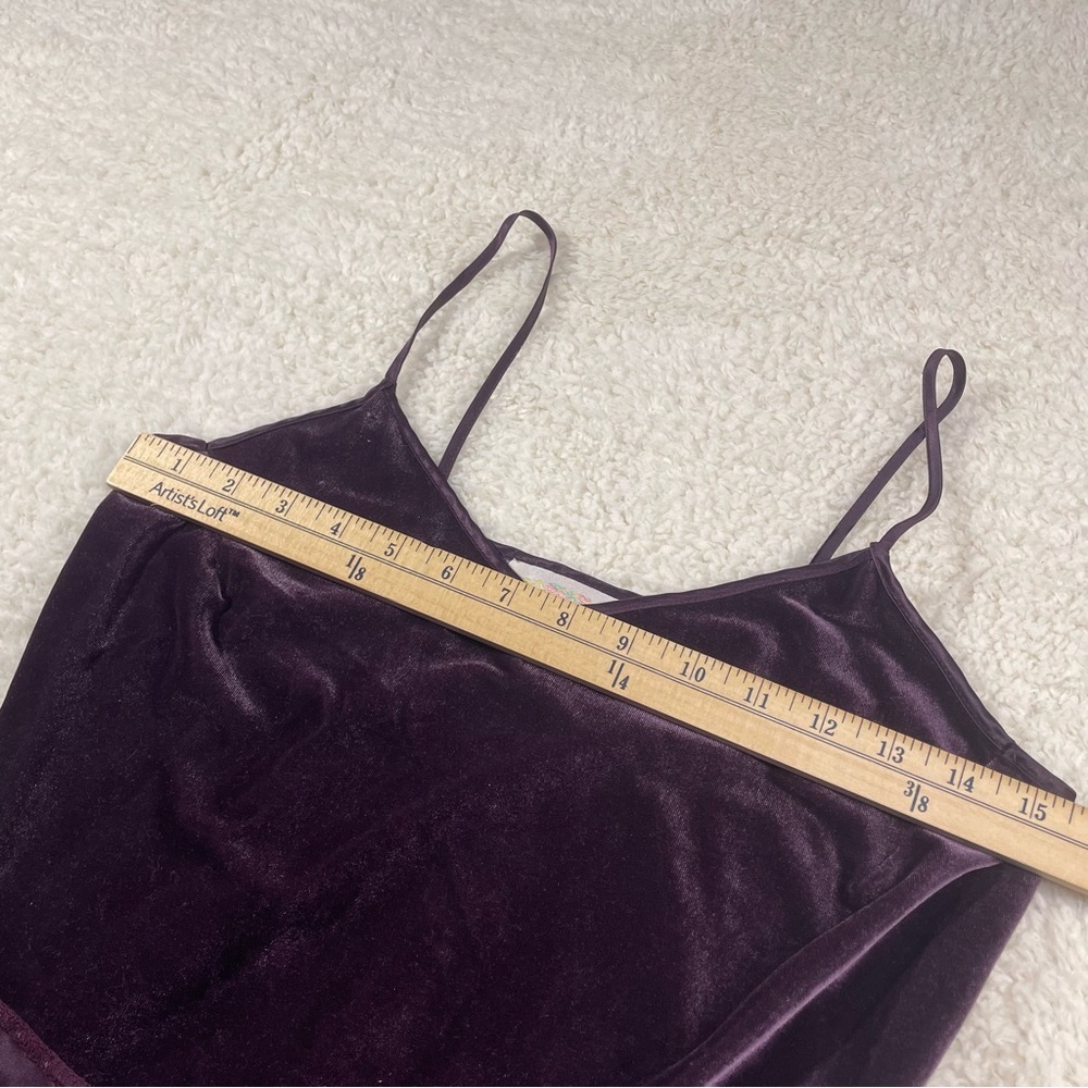 Dentelle Vintage Plum Satin & Velvet Robe + Matching Nightgown Set Romantic Luxe - Picture 11 of 13